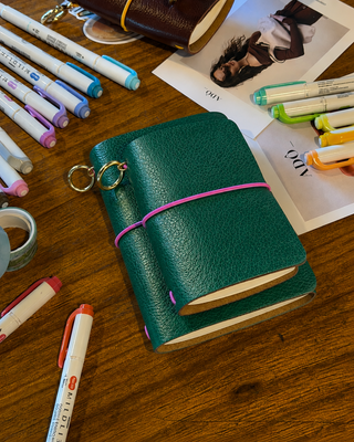 Caderno Journal A6 Couro Adô Cor Verde Noturno