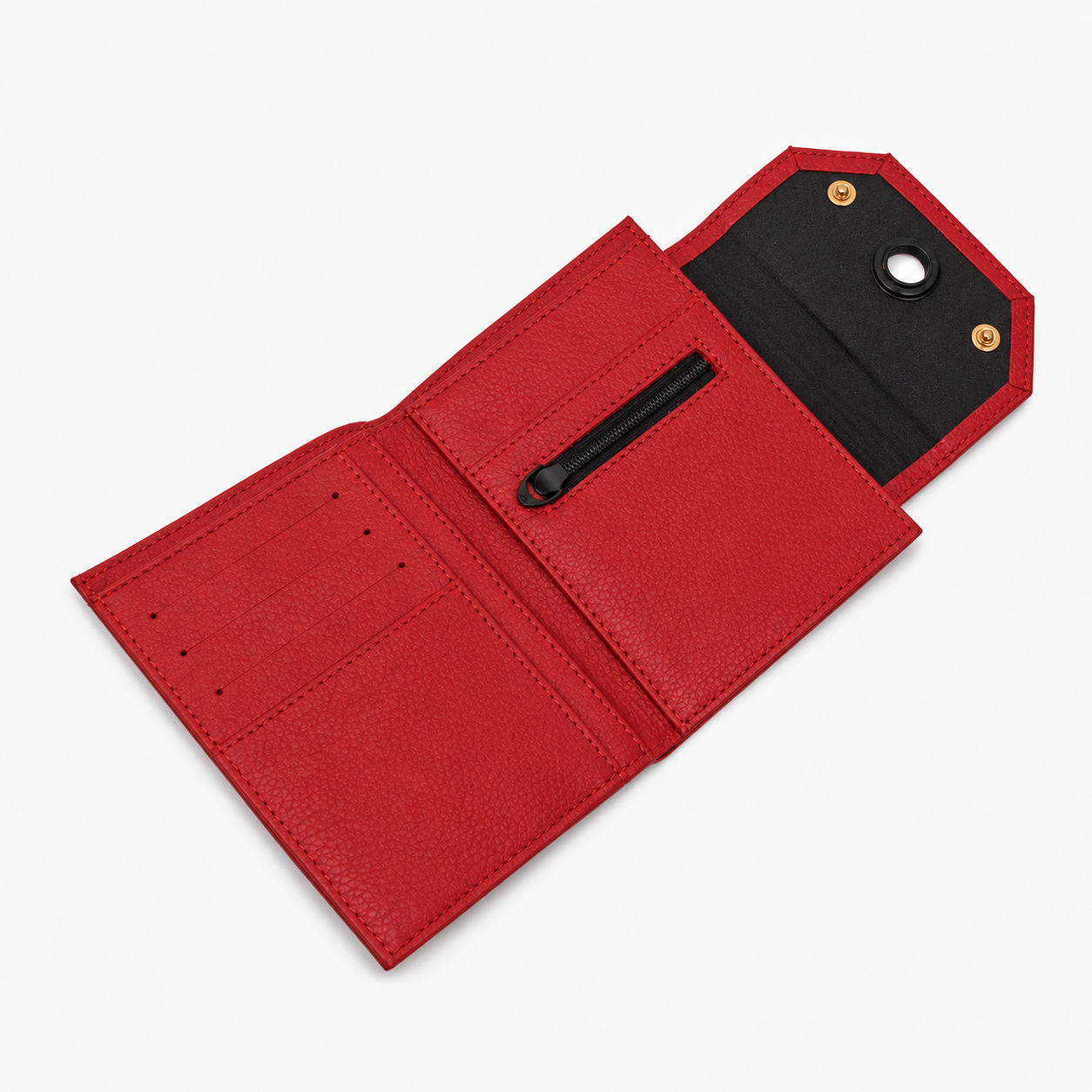 Carteira Mka P Couro Adô Cor Vermelho Rubi