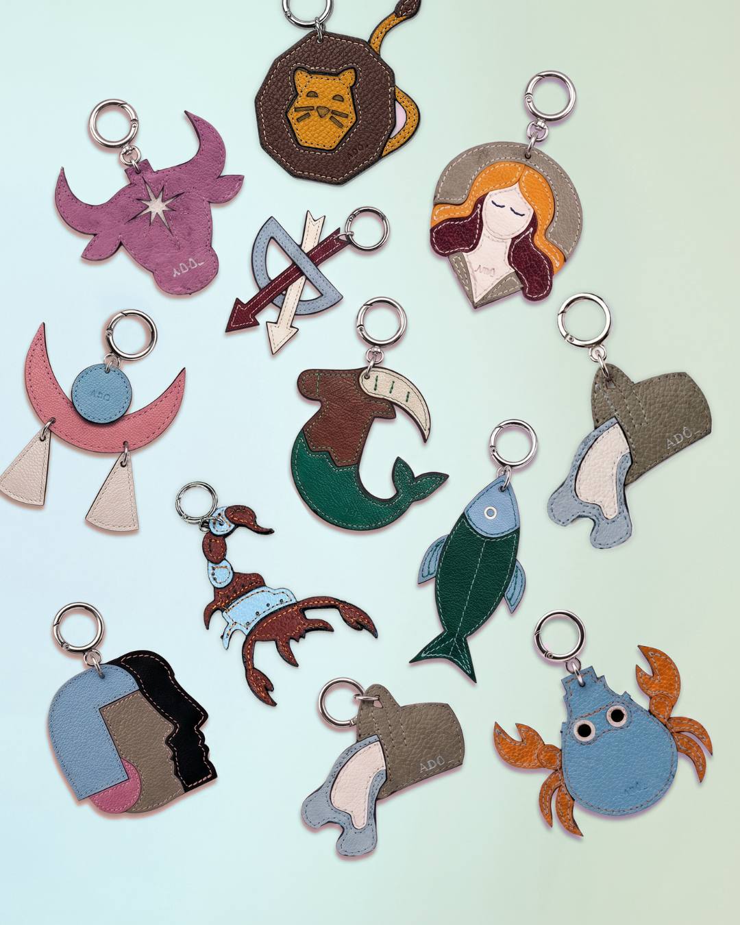 Chaveiro Signos Capricórnio em Couro Adô