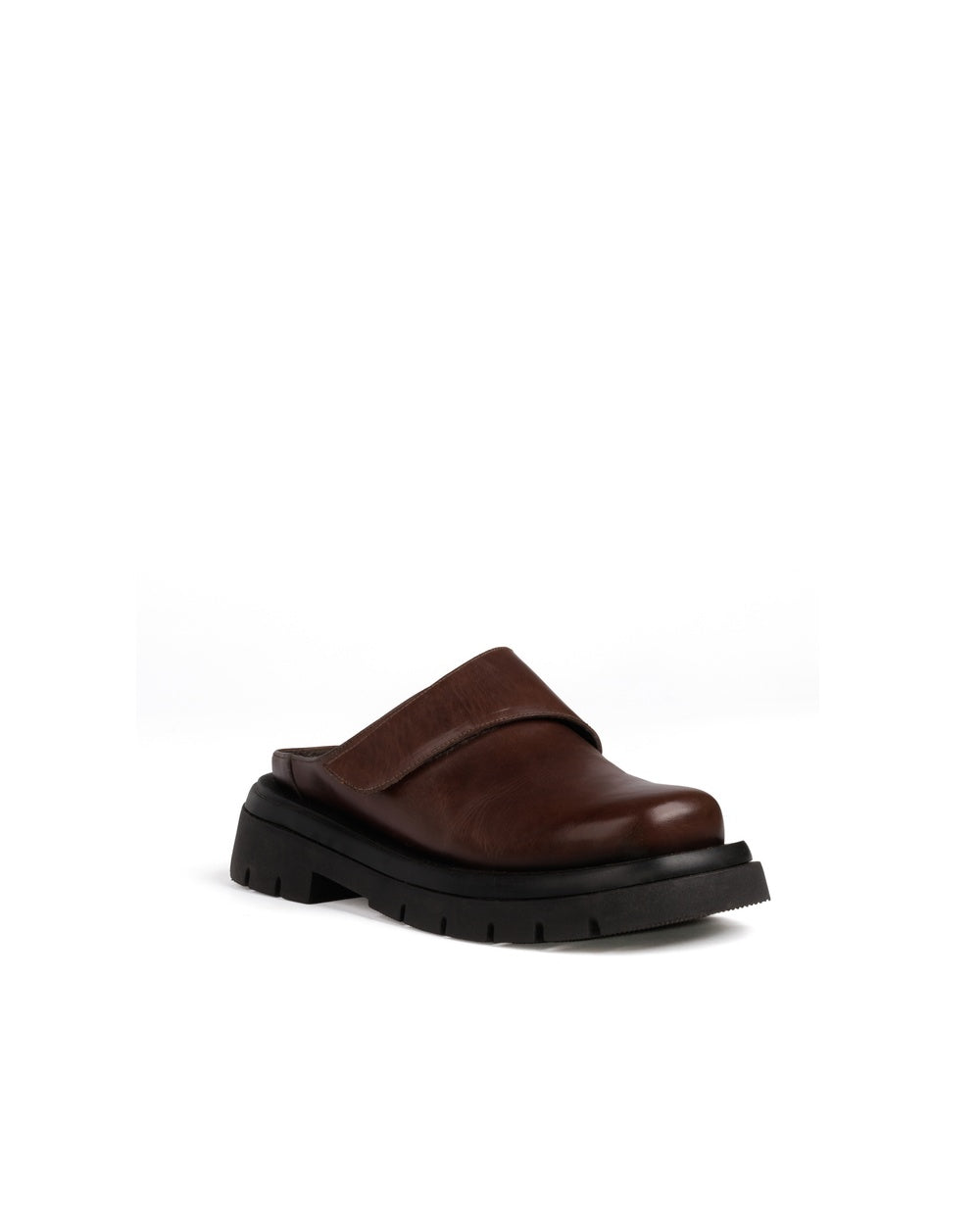 Clog Iris Couro Adô Cor Marrom Cacau