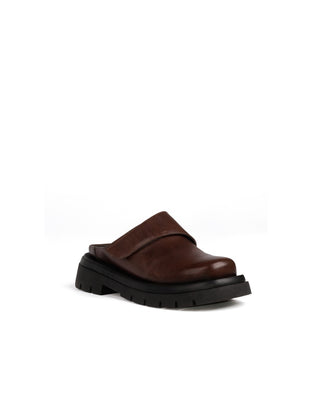 Clog Iris Couro Adô Cor Marrom Cacau