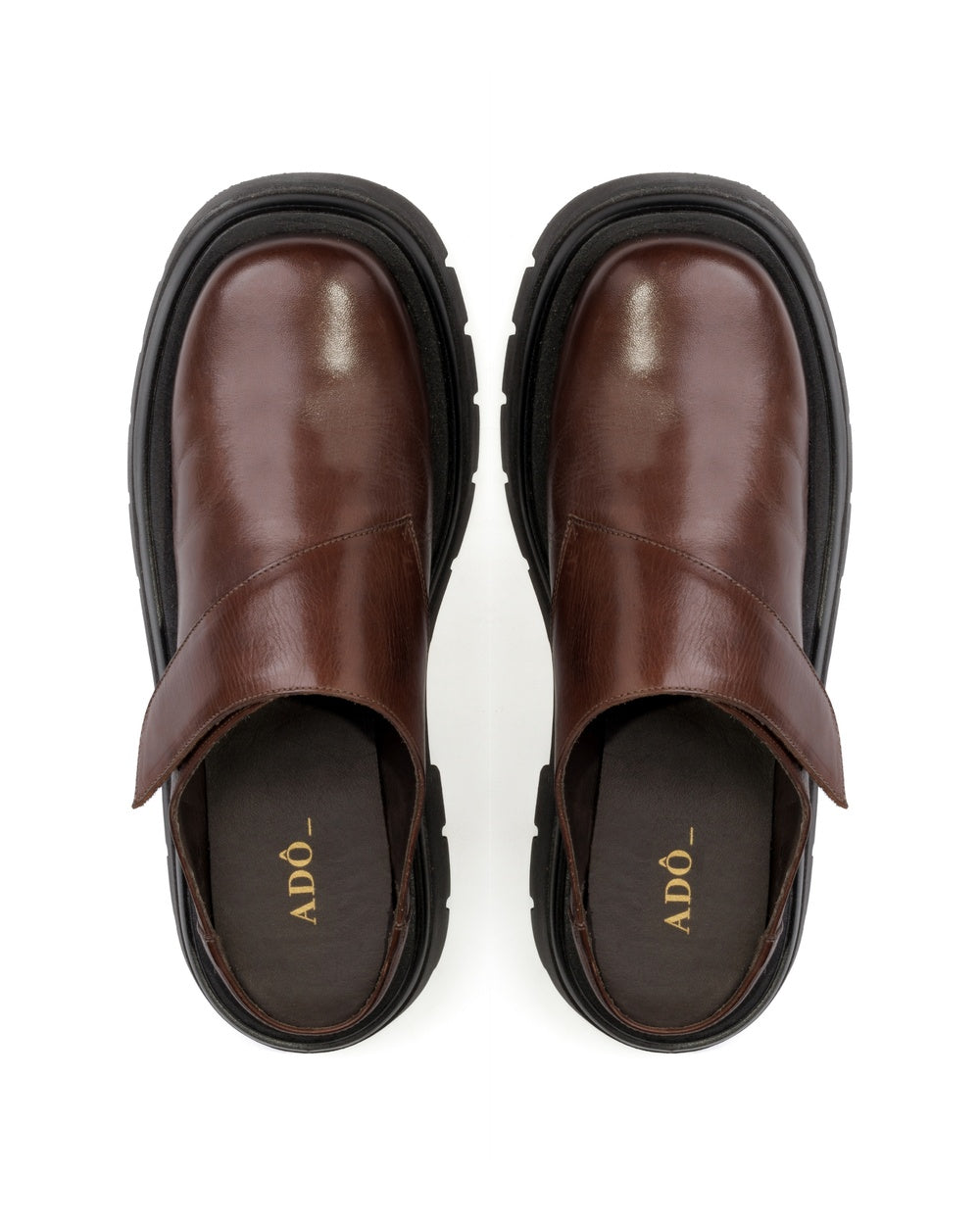 Clog Iris Couro Adô Cor Marrom Cacau