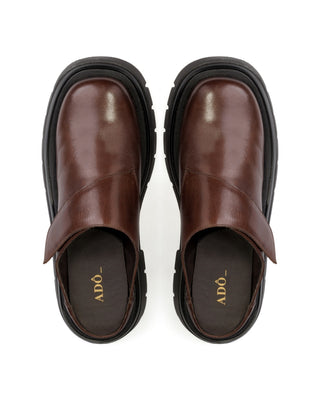 Clog Iris Couro Adô Cor Marrom Cacau