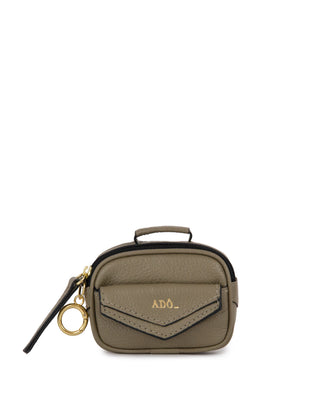 Mini Bag Charm Brick Couro Adô Cor Cinza Fendi