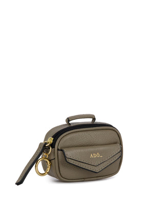 Mini Bag Charm Brick Couro Adô Cor Cinza Fendi