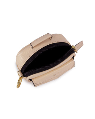 Mini Bag Charm Brick Couro Adô Cor Creme Brulee
