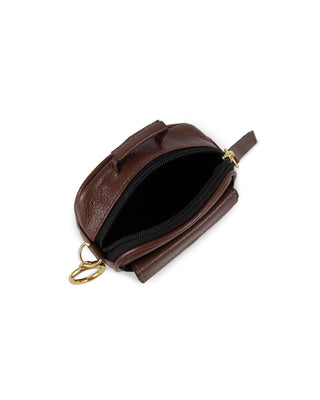 Mini Bag Charm Brick Couro Adô Cor Marrom Cacau