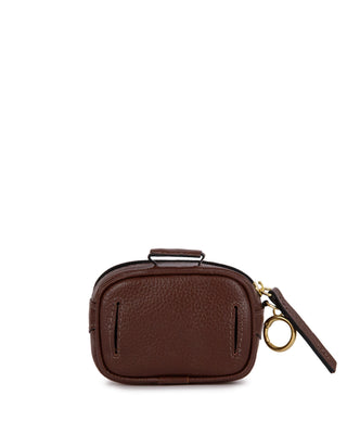 Mini Bag Charm Brick Couro Adô Cor Marrom Cacau