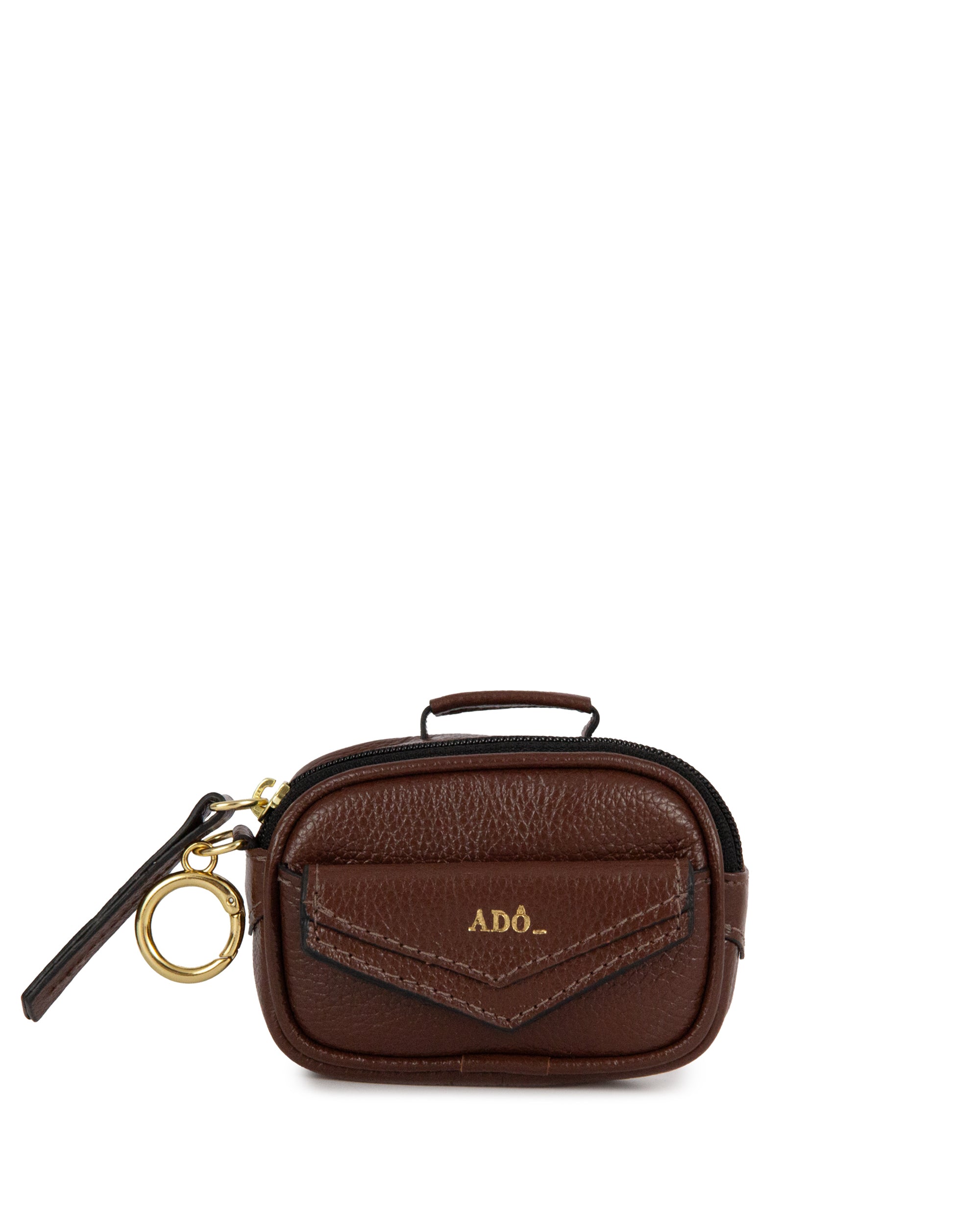 Mini Bag Charm Brick Couro Adô Cor Marrom Cacau