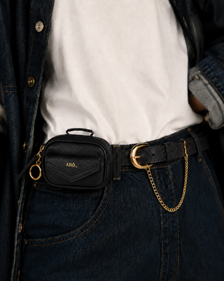 Mini Bag Charm Brick Couro Adô Cor Preto