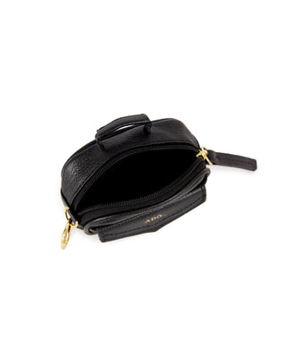 Mini Bag Charm Brick Couro Adô Cor Preto