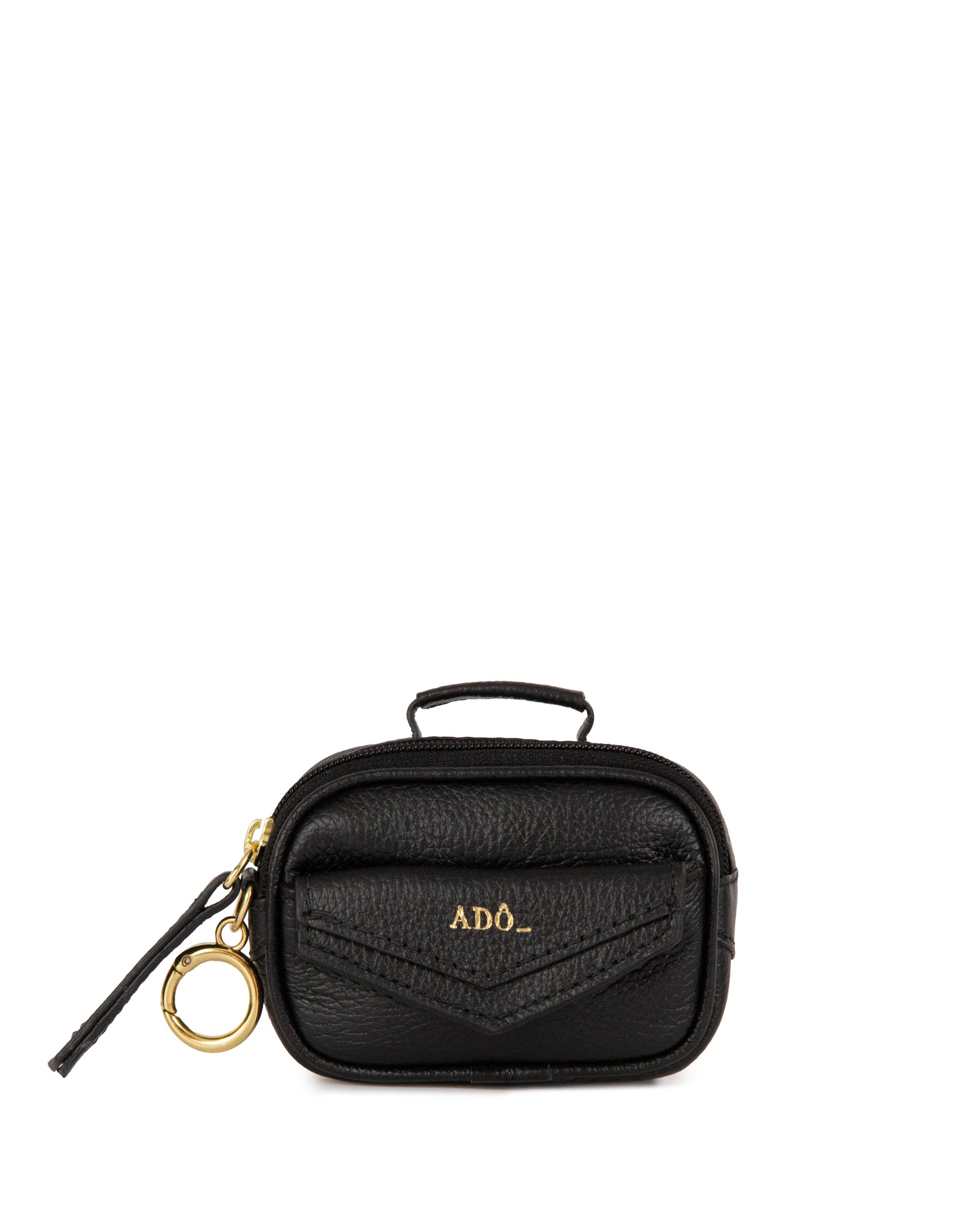 Mini Bag Charm Brick Couro Adô Cor Preto