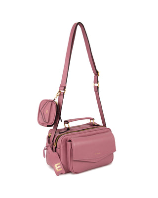 Mini Bag Charm Brick Couro Adô Cor Rosa Mauve