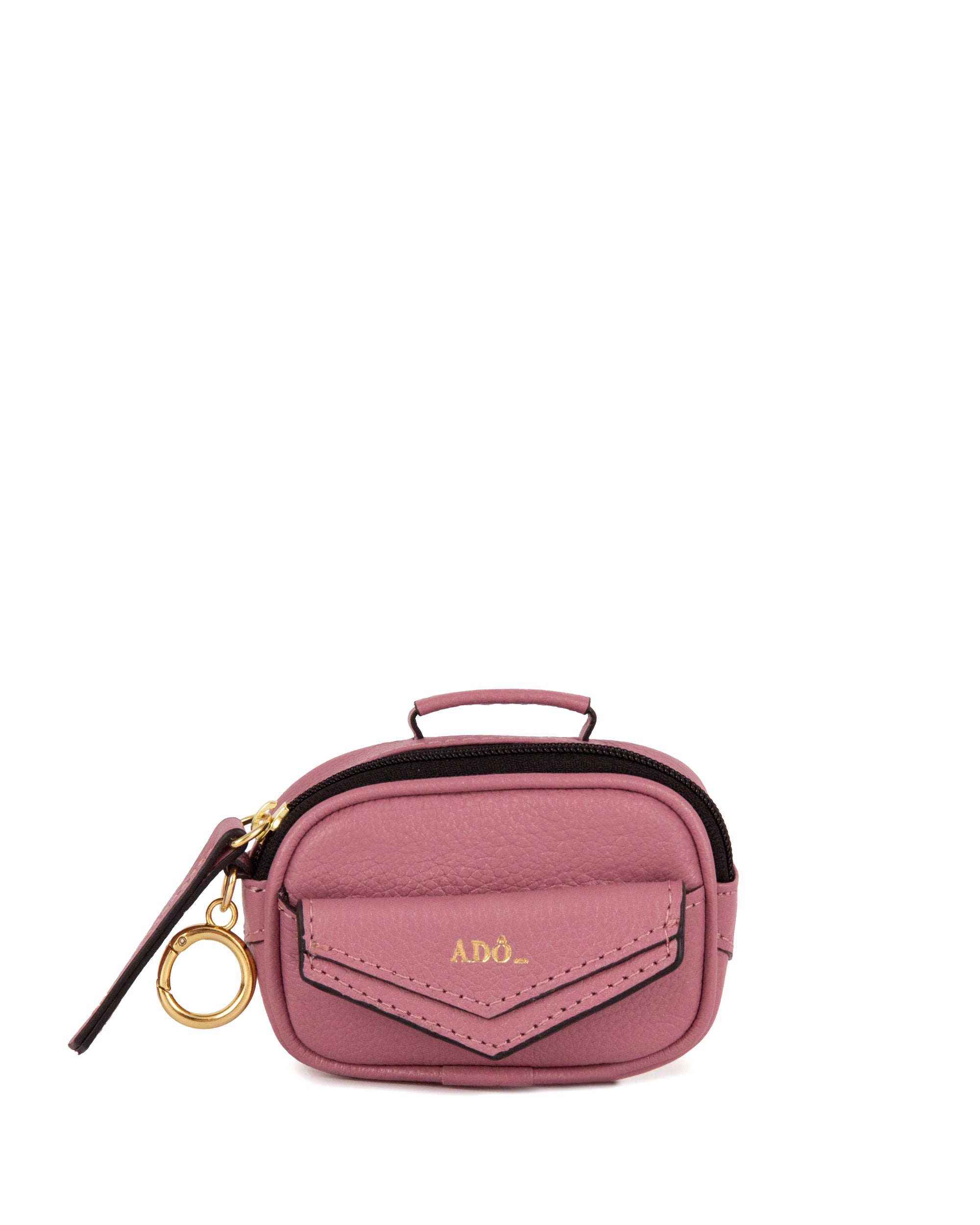 Mini Bag Charm Brick Couro Adô Cor Rosa Mauve