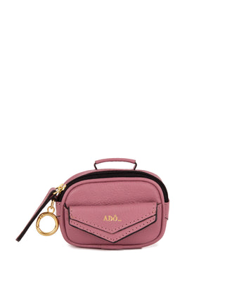 Mini Bag Charm Brick Couro Adô Cor Rosa Mauve