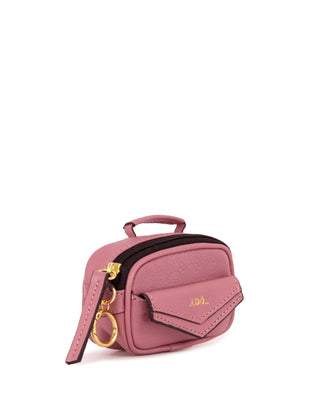 Mini Bag Charm Brick Couro Adô Cor Rosa Mauve