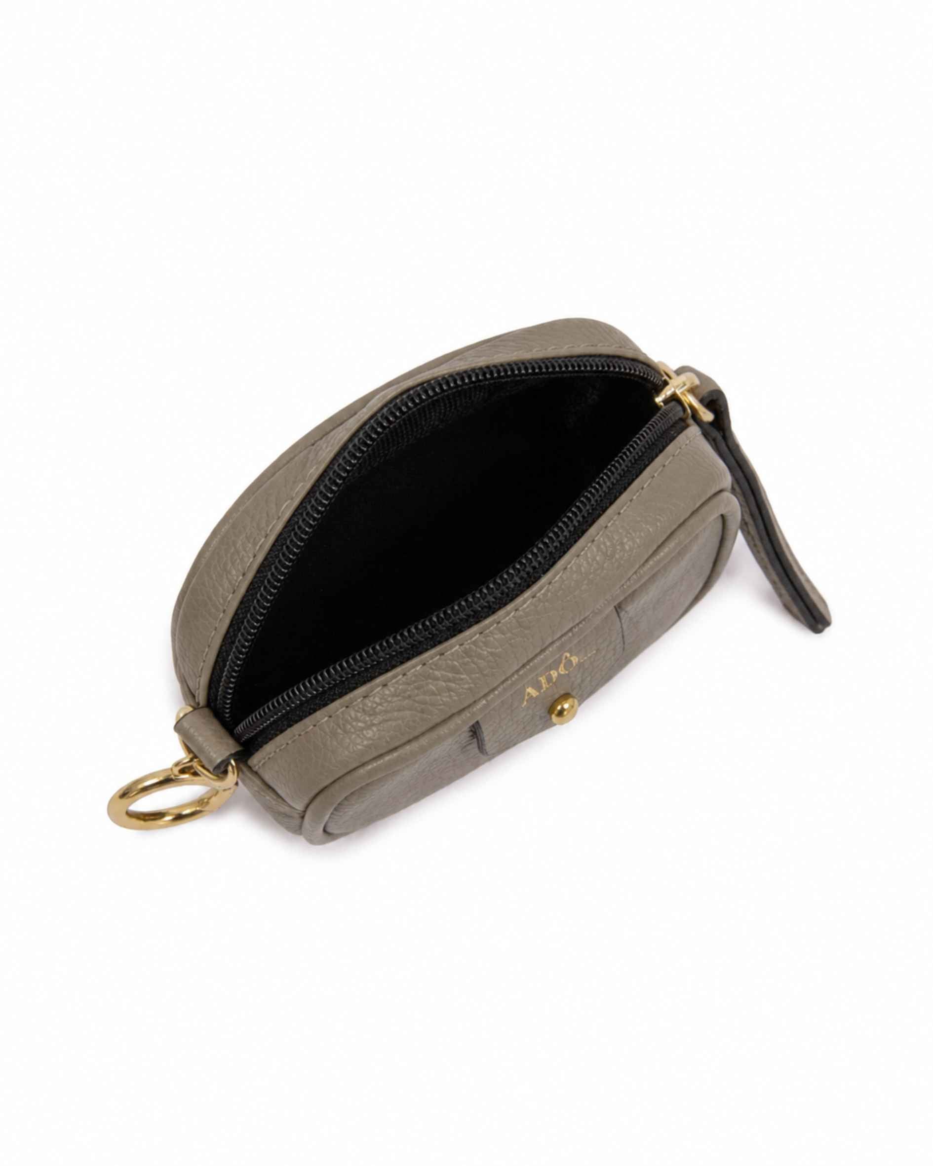 Mini Bag Charm Cla Couro Adô Cor Cinza Fendi
