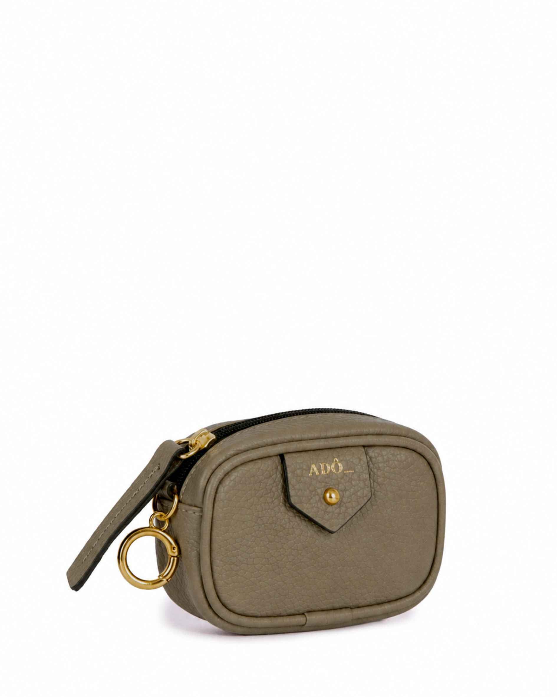 Mini Bag Charm Cla Couro Adô Cor Cinza Fendi