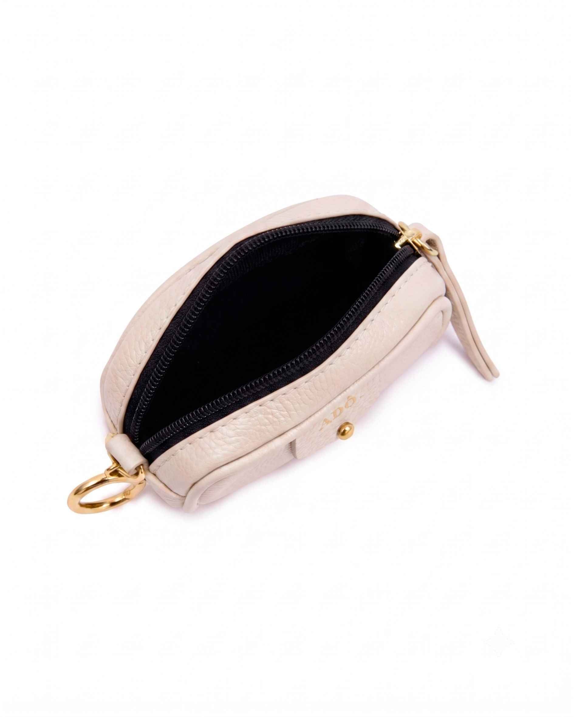Mini Bag Charm Cla Couro Adô Cor Creme Brulee