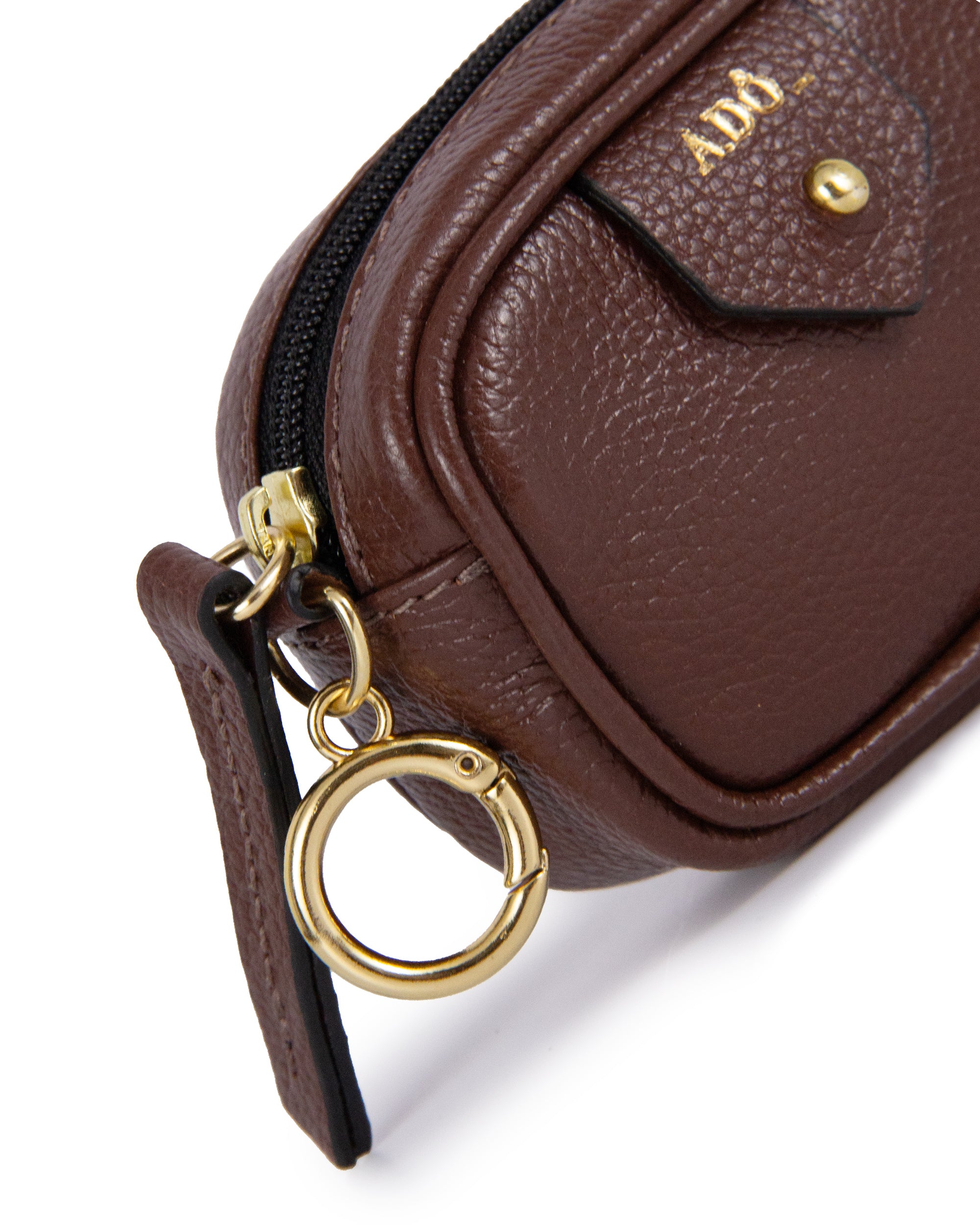 Mini Bag Charm Cla Couro Adô Cor Marrom Cacau