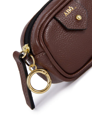 Mini Bag Charm Cla Couro Adô Cor Marrom Cacau