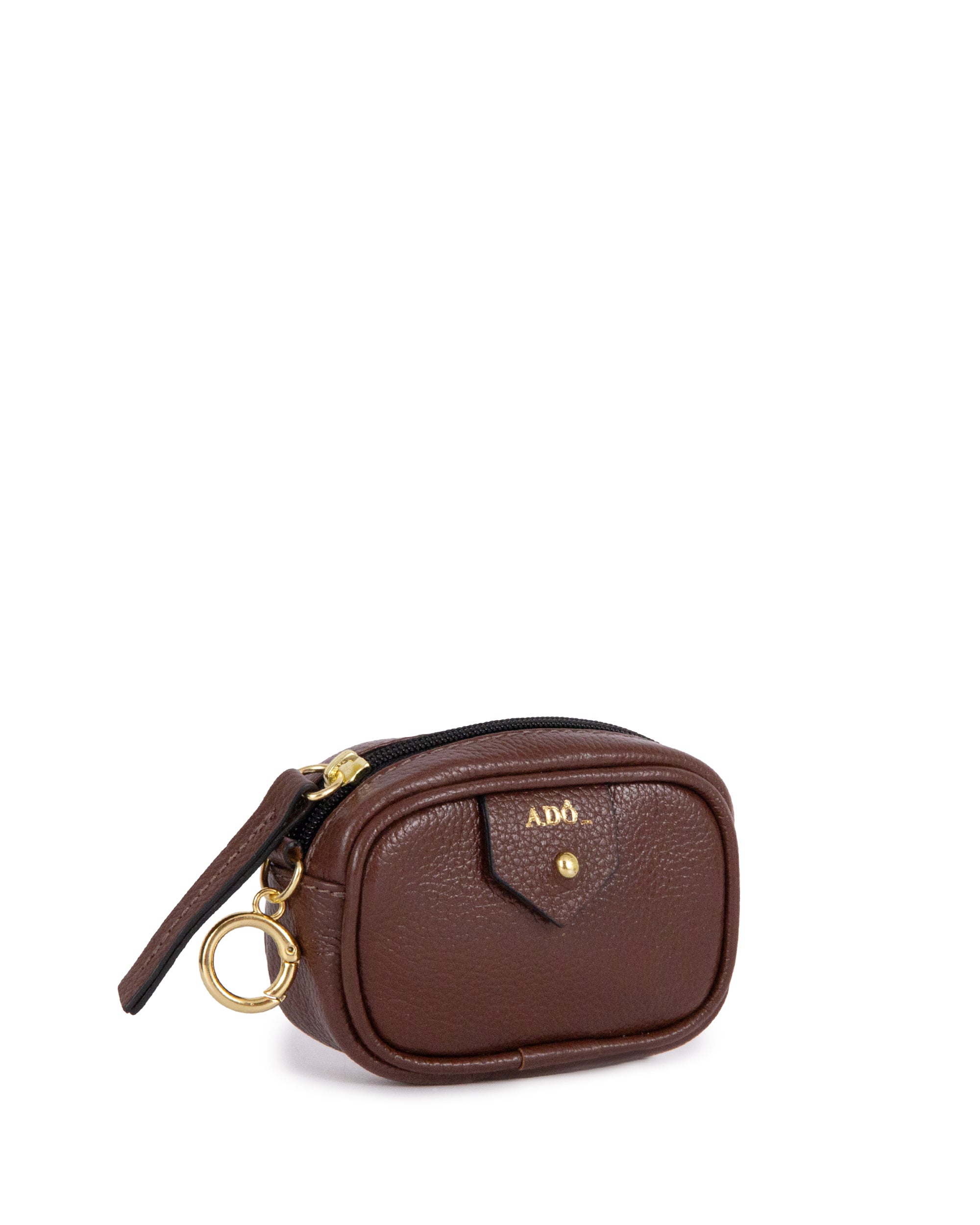 Mini Bag Charm Cla Couro Adô Cor Marrom Cacau