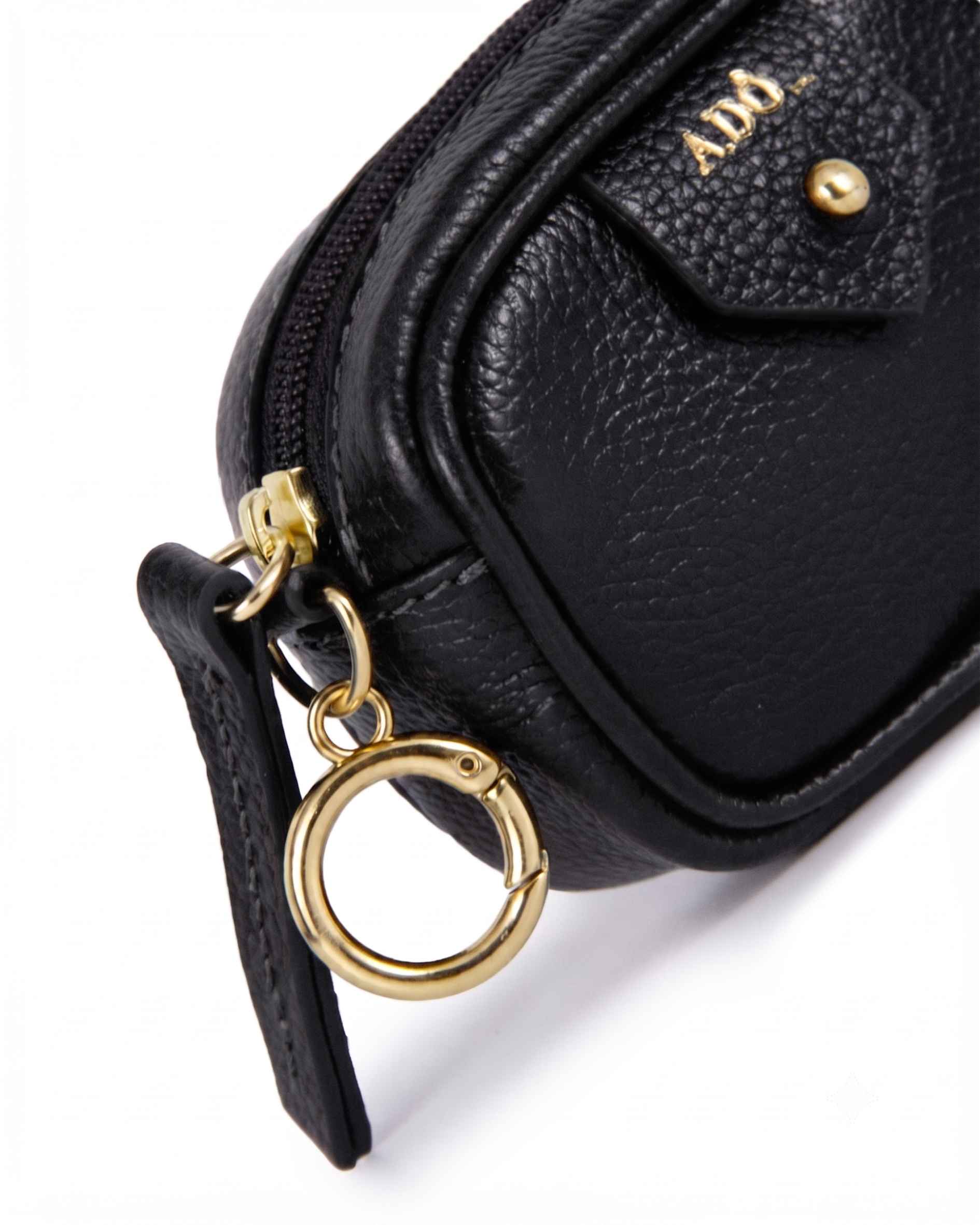 Mini Bag Charm Cla Couro Adô Cor Preto