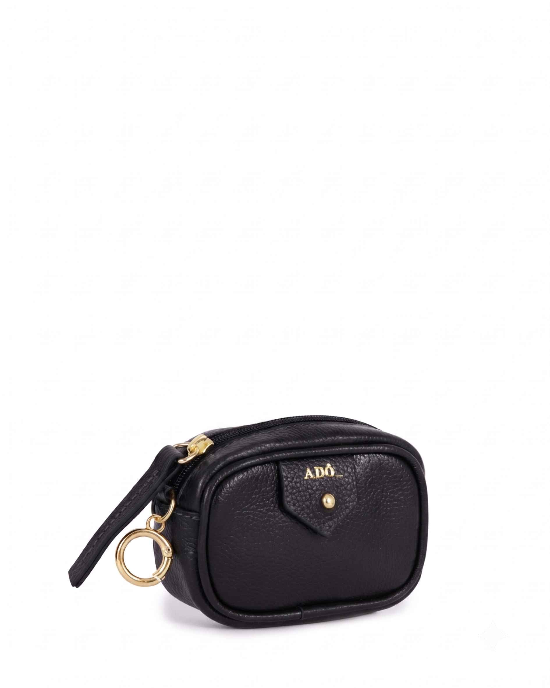 Mini Bag Charm Cla Couro Adô Cor Preto