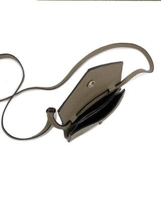 Mini Bolsa Cartucha Couro Adô Cor Cinza Fendi
