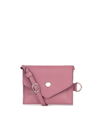 Mini Bolsa Cartucha Couro Adô Cor Rosa Mauve