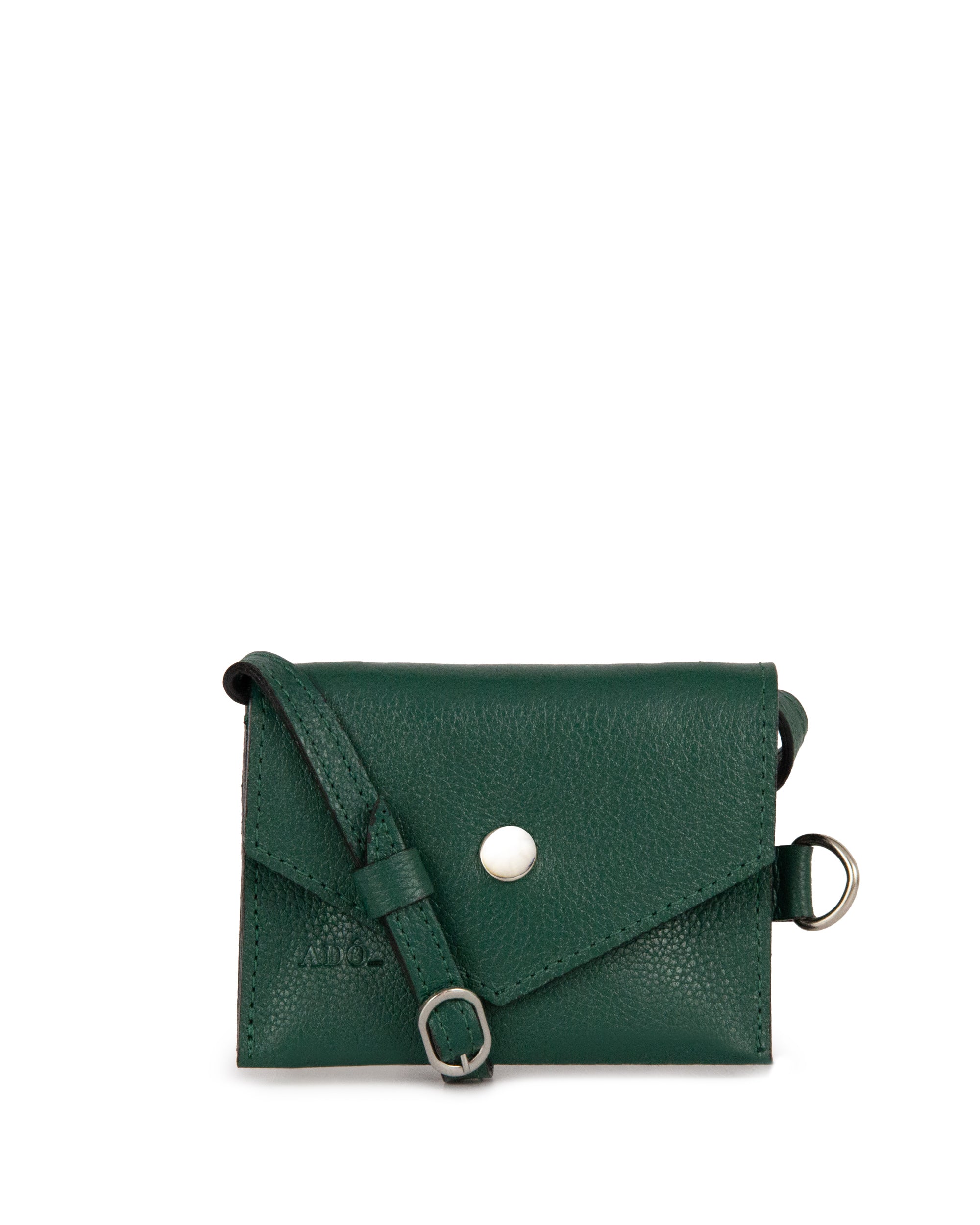 Mini Bolsa Cartucha Couro Adô Cor Verde Noturno