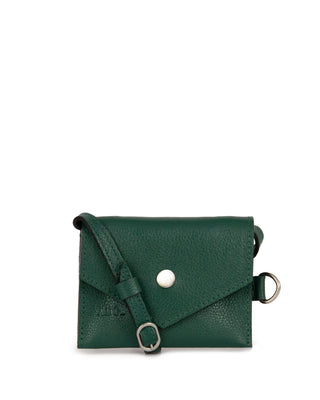 Mini Bolsa Cartucha Couro Adô Cor Verde Noturno