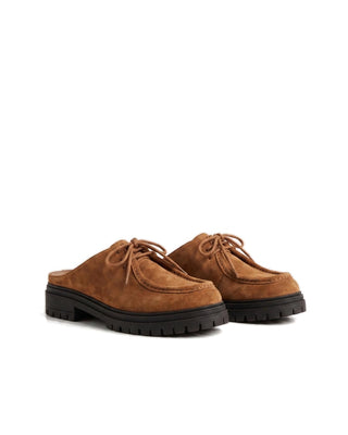 Mule Colette Camurça Adô Cor Marrom Whisky