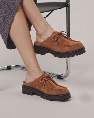 Mule Colette Camurça Adô Cor Marrom Whisky