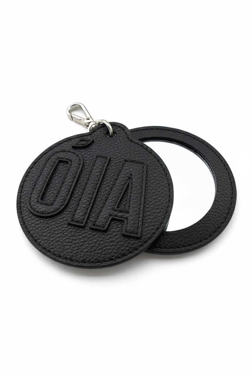 Chaveiro Espelho Óia Collab Made in Beaga Couro Adô Cor Preto
