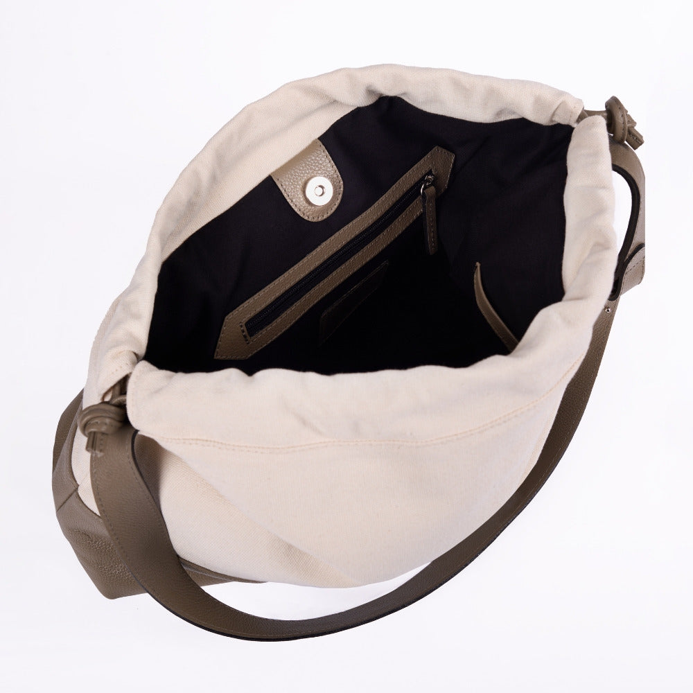 BOLSA BUCKET LU FERREIRA COR CINZA FENDI
