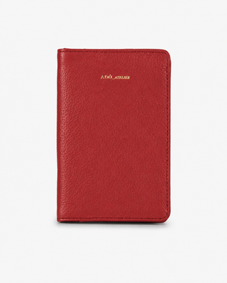 Porta Passaporte Couro Adô Cor Vermelho Rubi