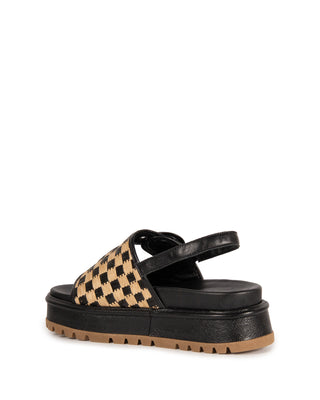 Papete Sheila Adô Couro e Ráfia Quadriculada