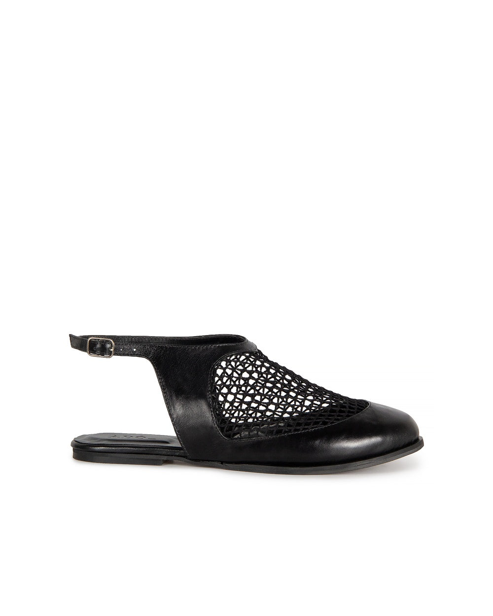 Sapatilha Doris em Mesh e Couro Adô Cor Preto