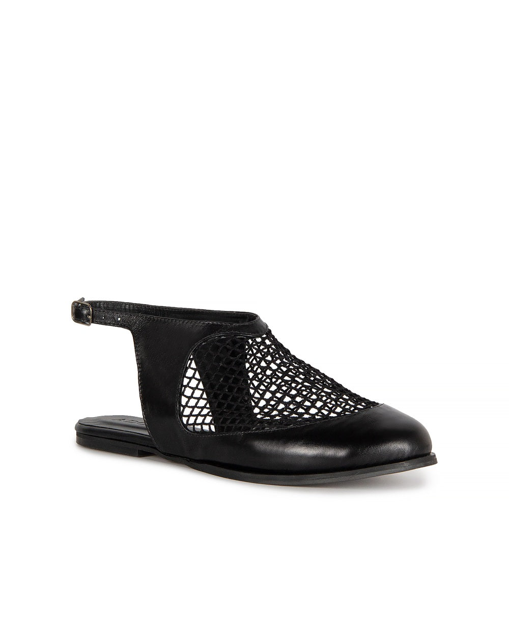 Sapatilha Doris em Mesh e Couro Adô Cor Preto