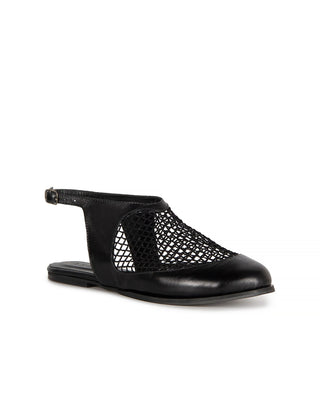 Sapatilha Doris em Mesh e Couro Adô Cor Preto