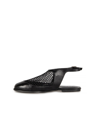 Sapatilha Doris em Mesh e Couro Adô Cor Preto