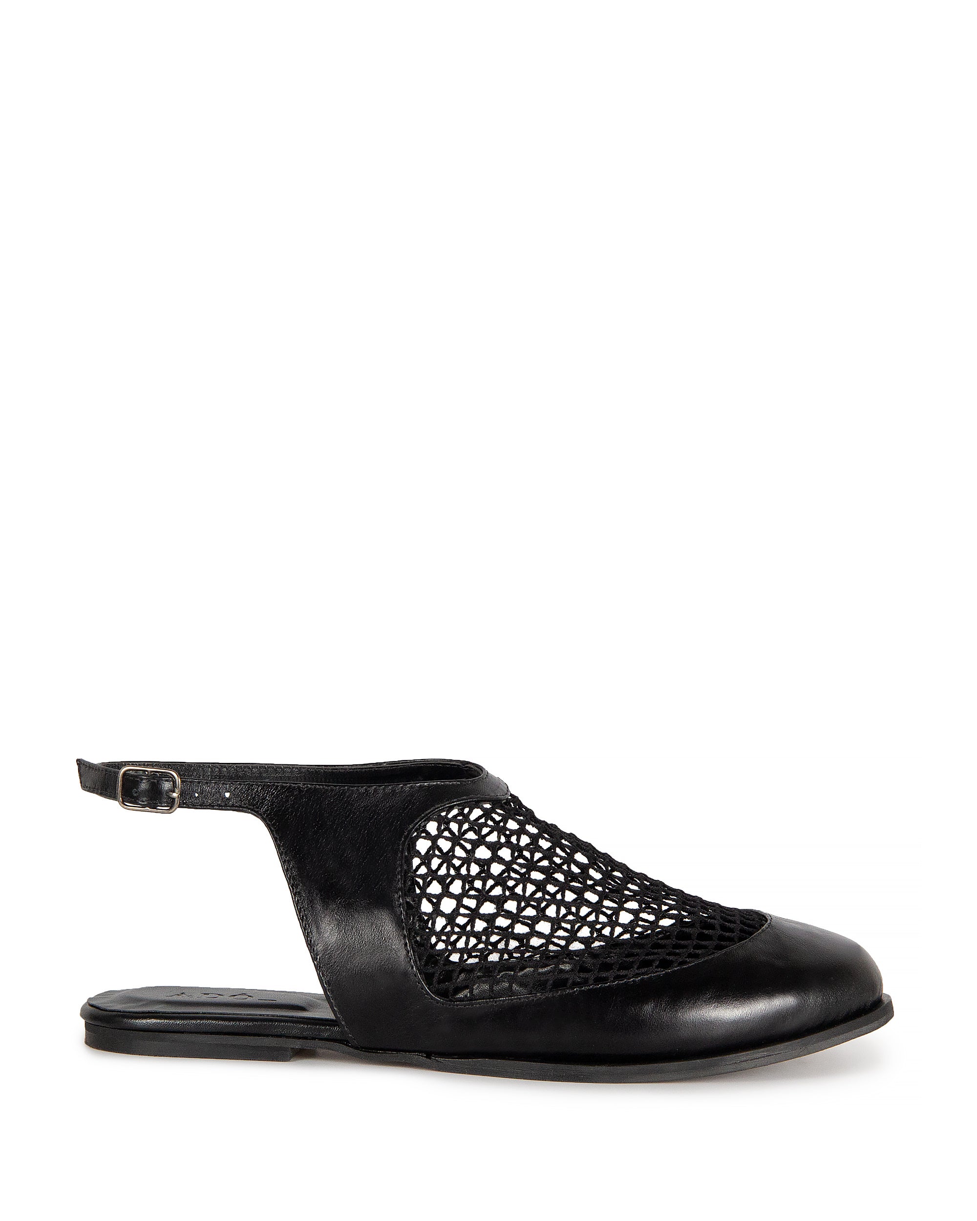 Sapatilha Doris em Mesh e Couro Adô Cor Preto