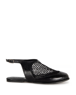 Sapatilha Doris em Mesh e Couro Adô Cor Preto