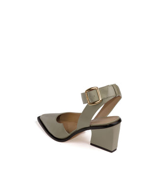 Scarpin Lygia Couro Adô Cor Cinza Fendi