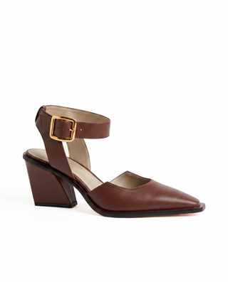 Scarpin Lygia Couro Adô Cor Marrom Cacau